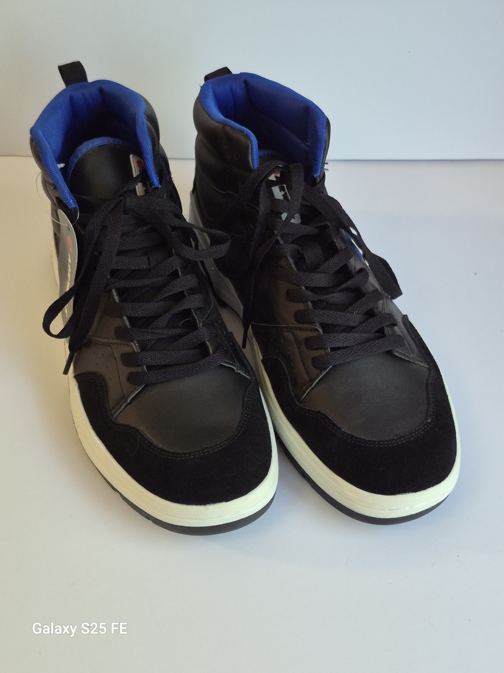 Black High-Top Sneakers- with Black and White Accent Soles - Picture 5 of 6